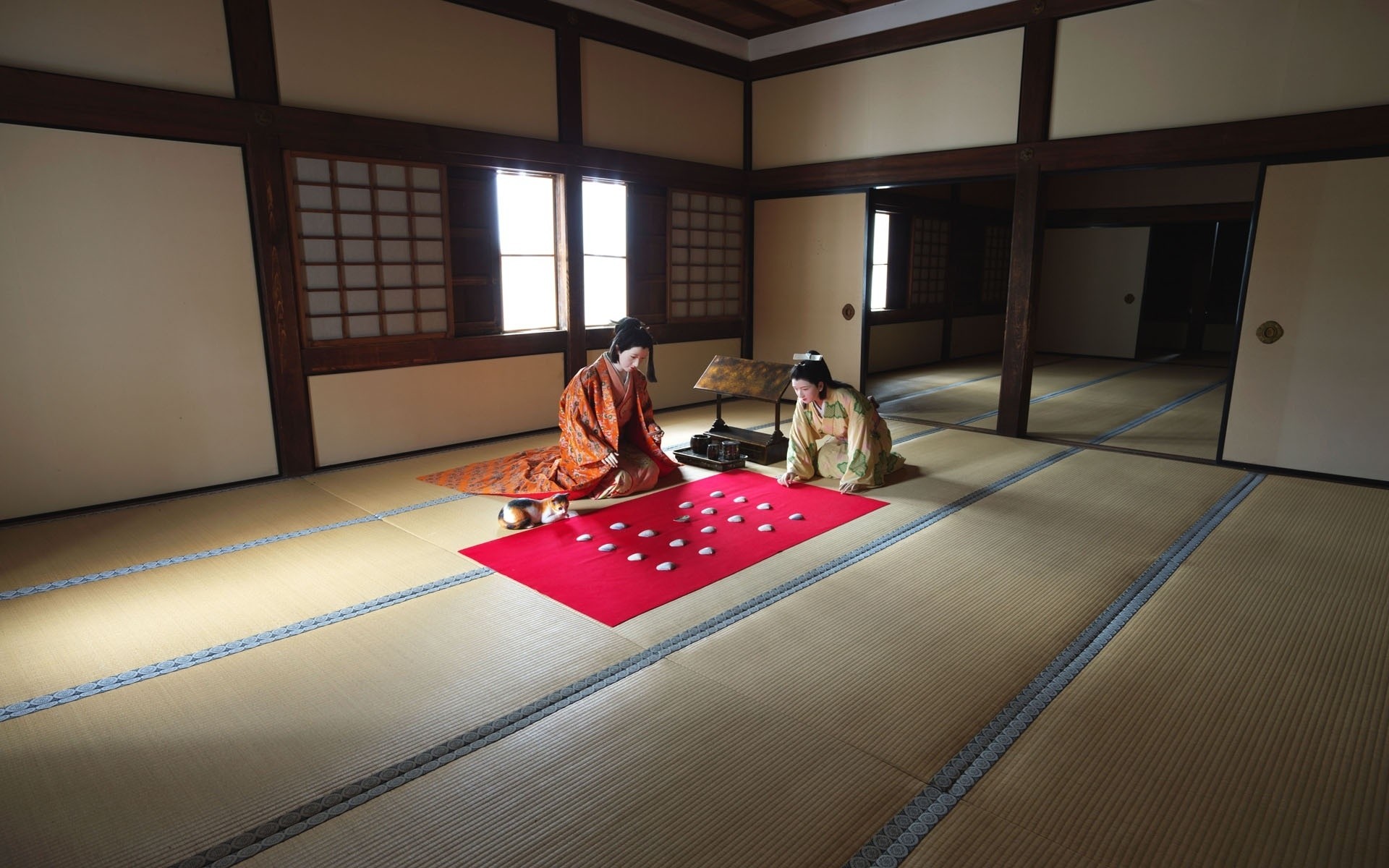 japan drinnen zimmer möbel boden museum erwachsener zuhause porträt fenster