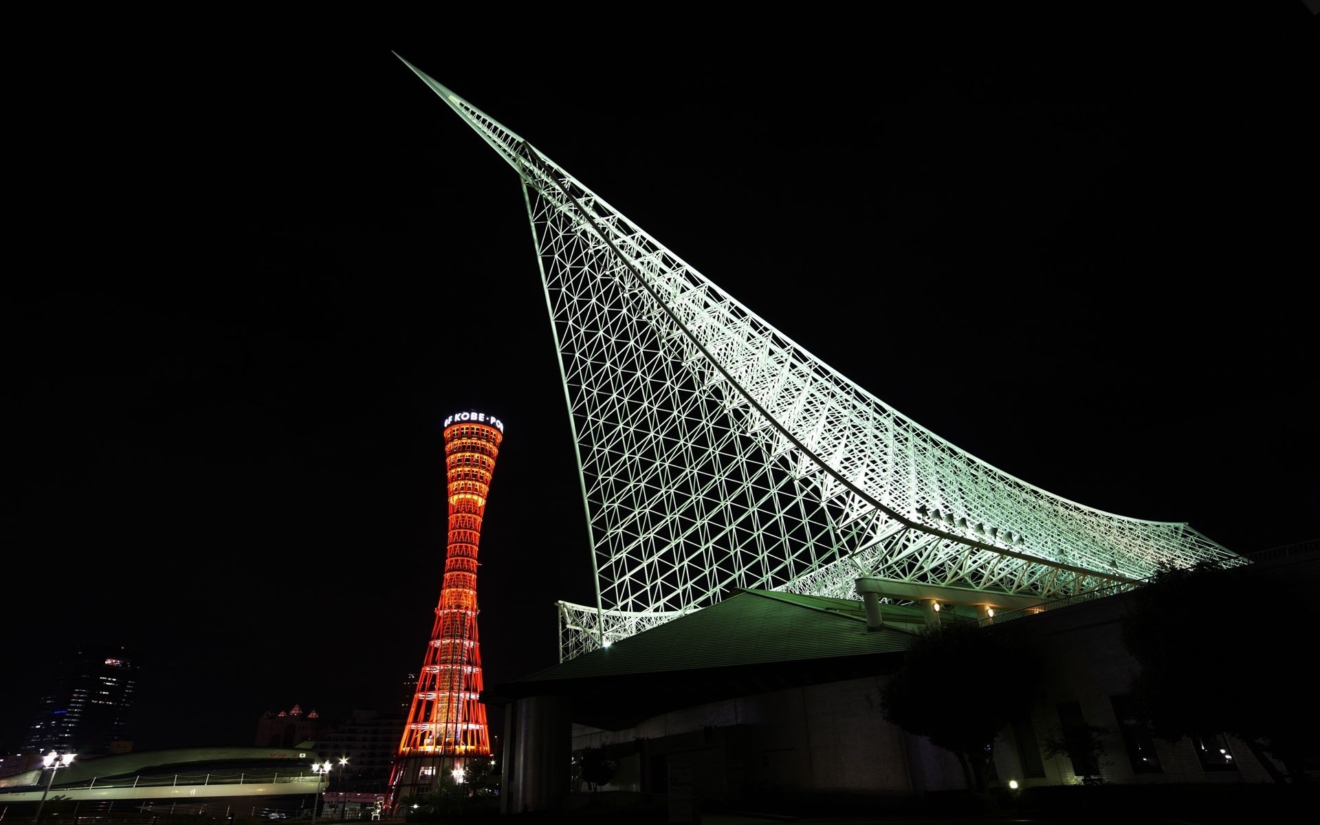 japon pont architecture voyage ville ciel soir urbain construction