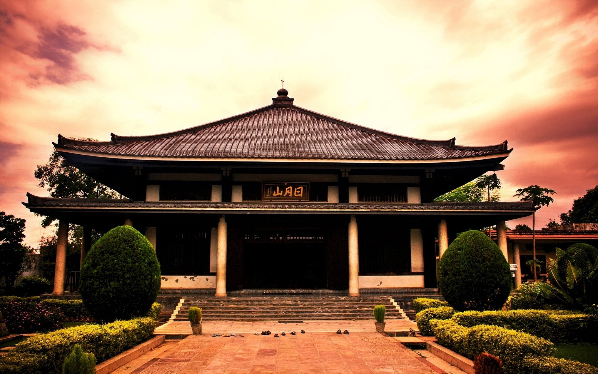 japan architecture home garden house outdoors travel building marquee tree wood roof