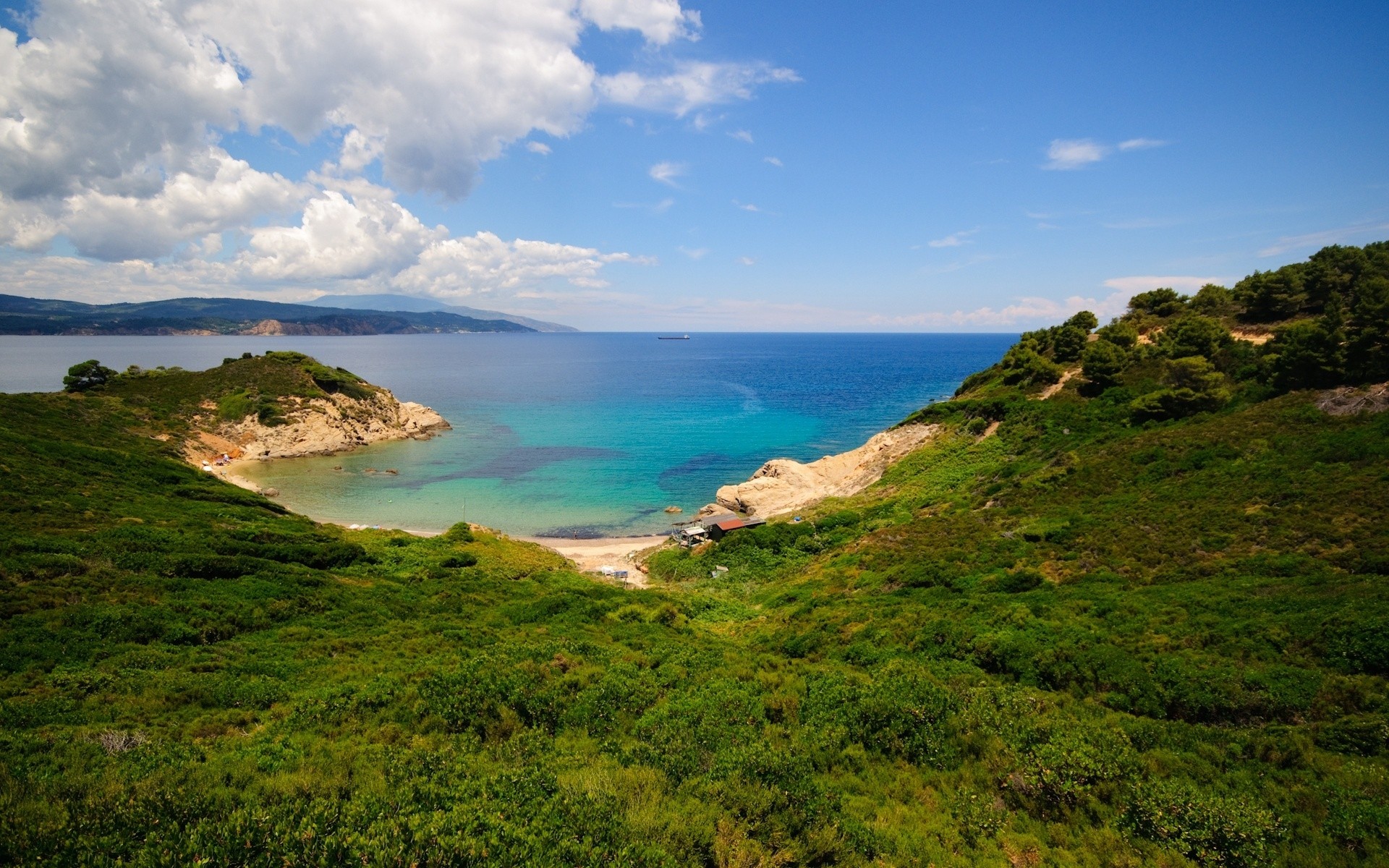 greece water beach seashore landscape travel sea nature sky ocean island summer seascape outdoors