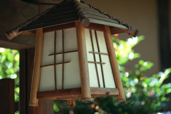 Japanese flashlight made of wood and paper