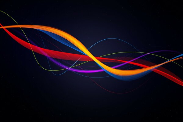 Multicolored lines on a black background