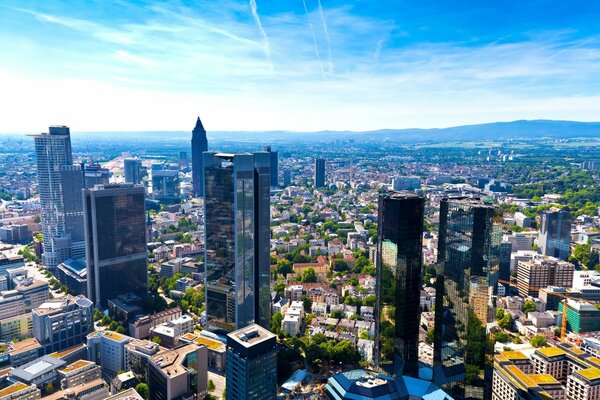 German skyscrapers from a bird s-eye view