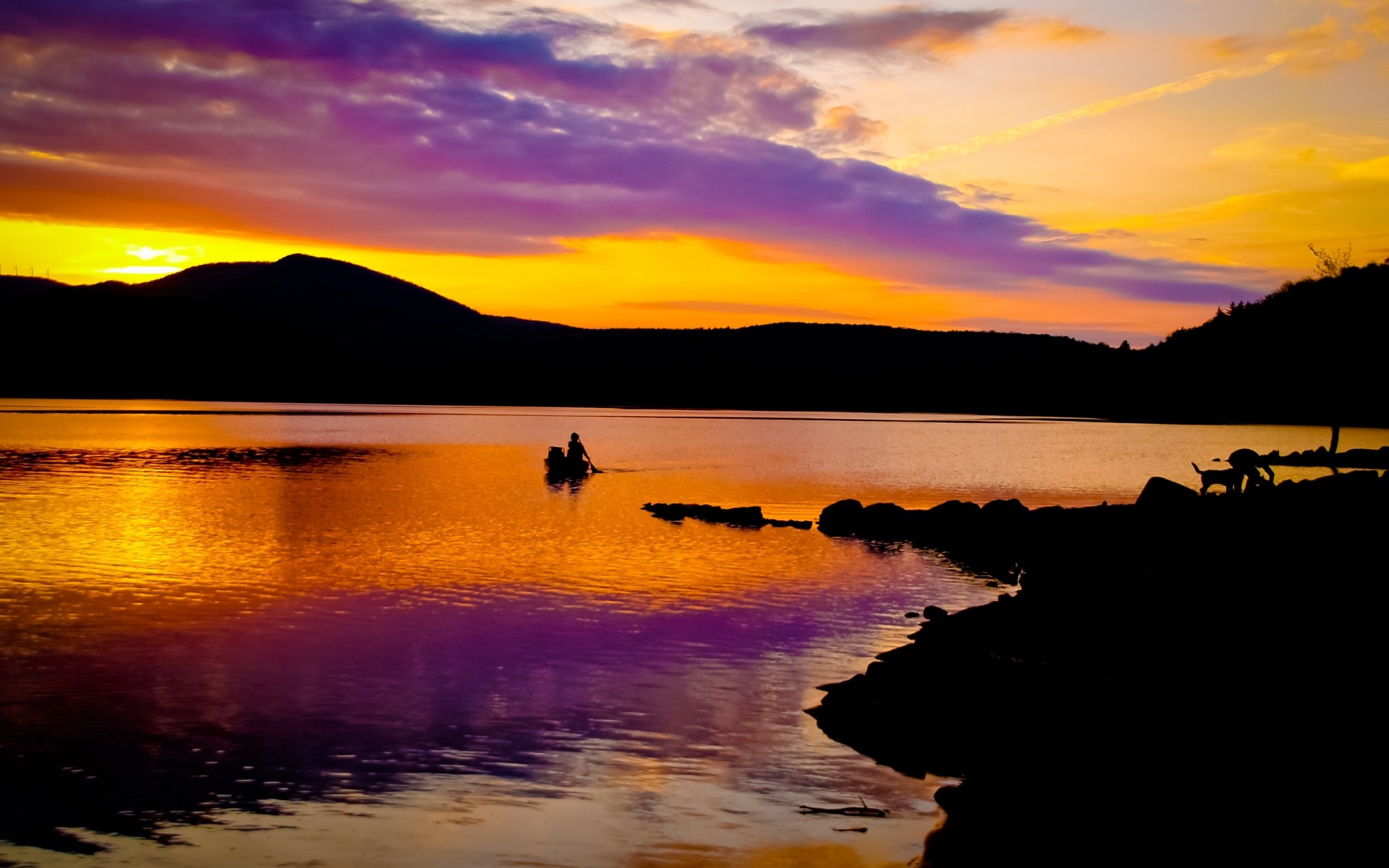 landscapes sunset water dawn dusk evening sun reflection sky lake beach nature landscape summer sea silhouette fair weather composure purple reflections