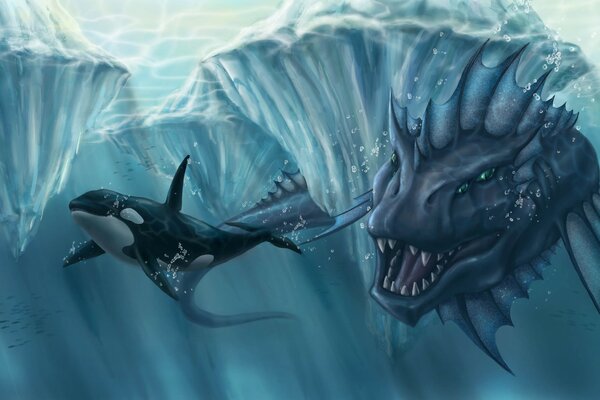 The dragon under the iceberg catches up with the killer whale