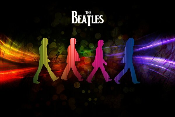 Нарисованная картинка группы the Beatles