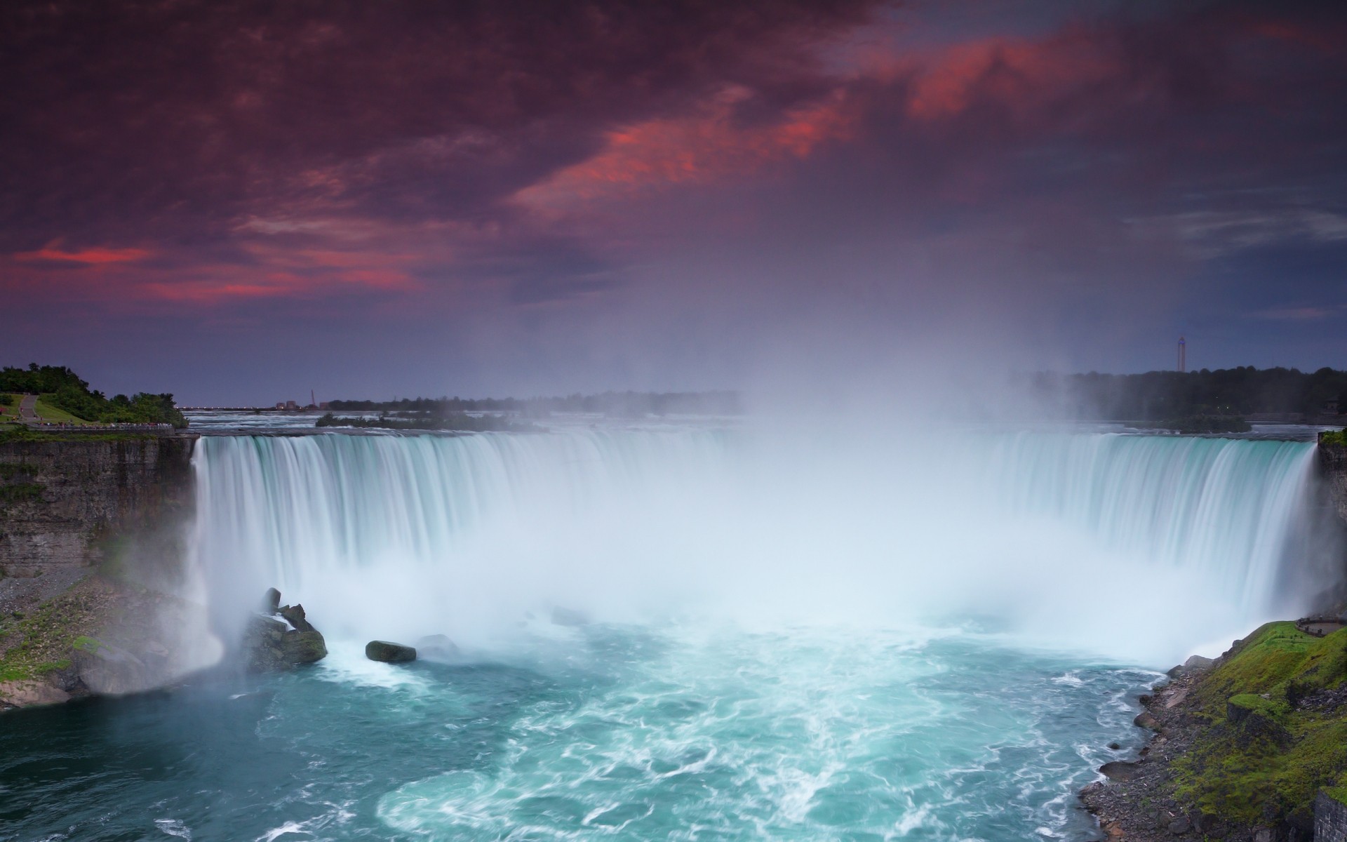 paysage eau voyage cascade paysage à l extérieur brouillard rivière arc-en-ciel nature surf niagara paysage coucher de soleil