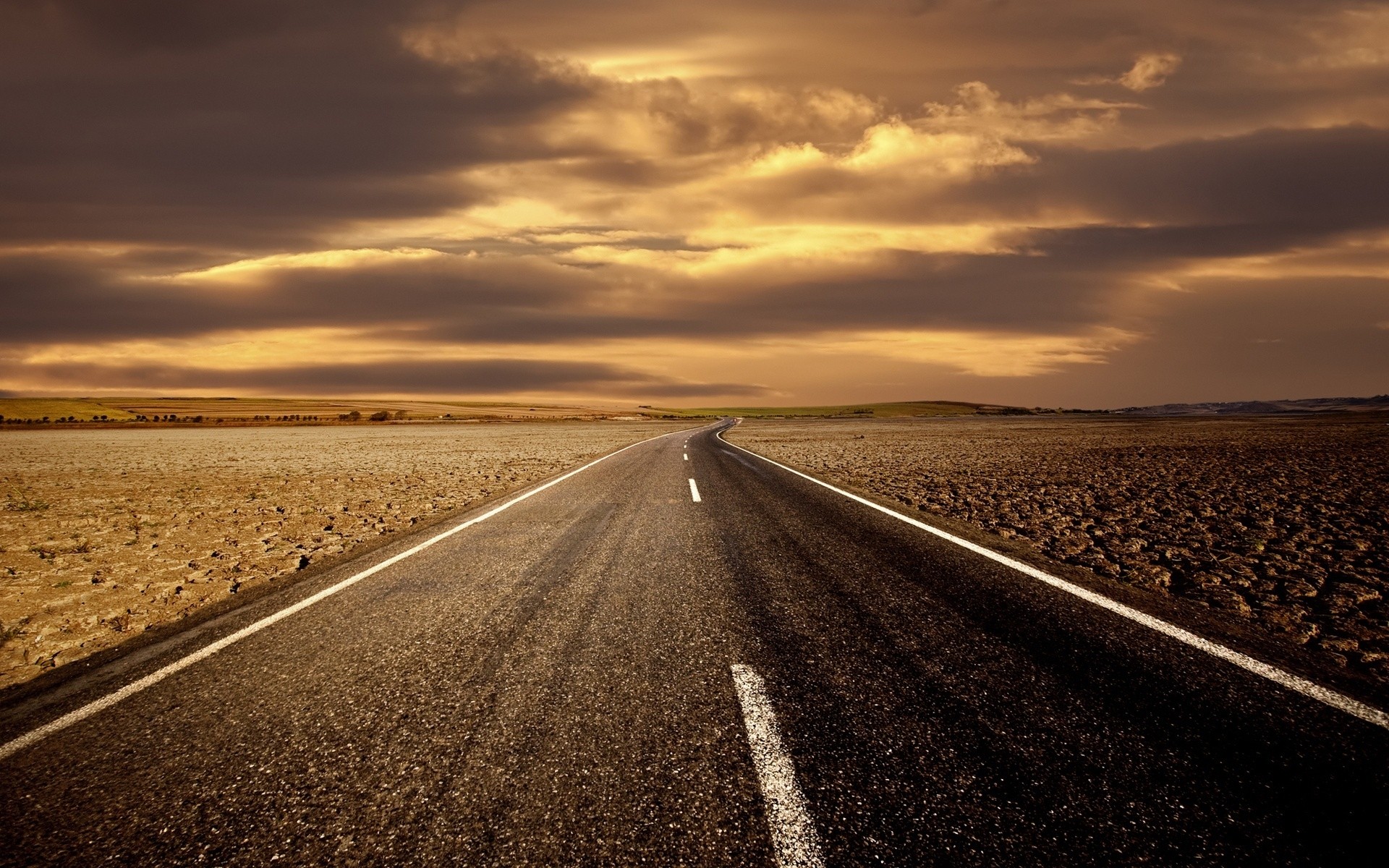 autumn sky sunset road asphalt travel landscape long nature dawn perspective scenery