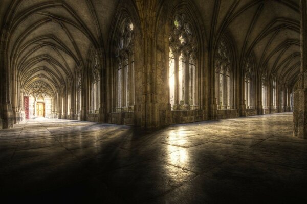 Gothic architecture of Abbey Church in the castle