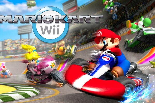 Fragment gry Mario na gokartach