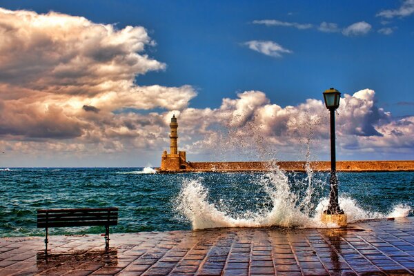 Image d une tempête sur la mer