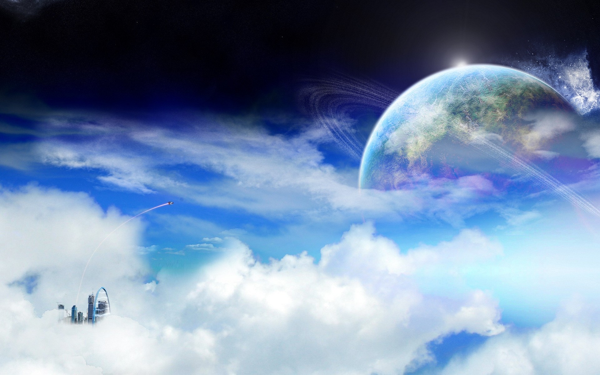 landscapes sky space sun nature moon fair weather atmosphere outdoors light weather daylight cloud landscape desktop heaven planet high environment clouds