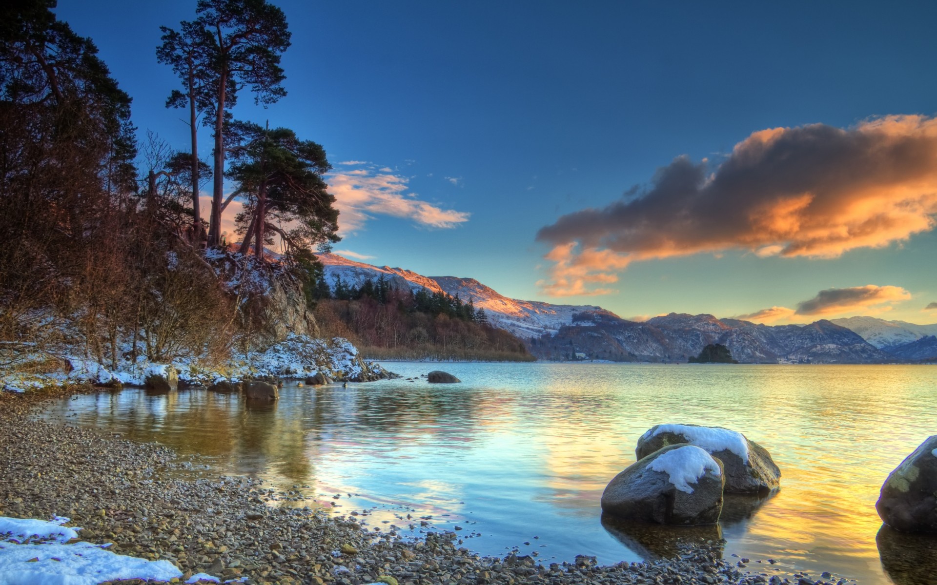 paysage eau voyage paysage nature ciel coucher de soleil lac à l extérieur réflexion montagnes arbre mer aube neige