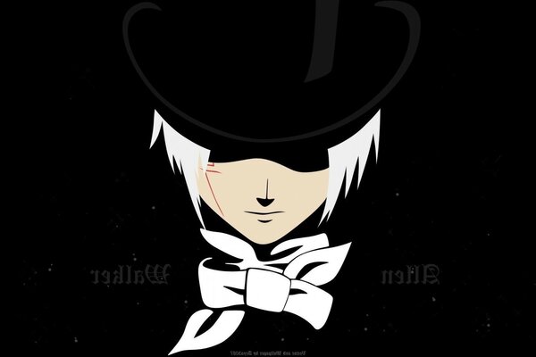 Personnage d anime au chapeau noir