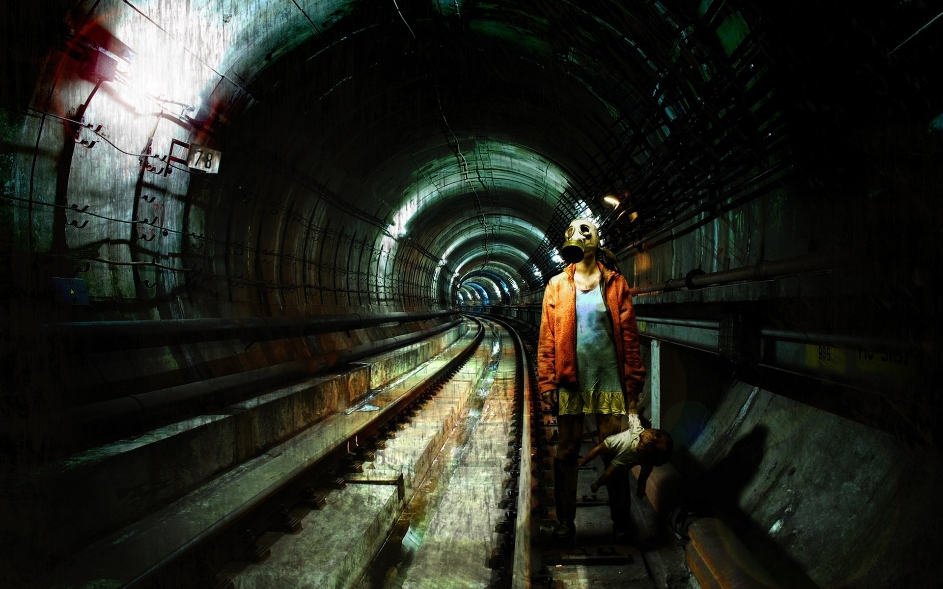 fantezi trafik sıkışıklığı tünel tren demiryolu ışık kapalı ulaşım sistemi bir seyahat sanayi tren istasyonu metro kadın maske