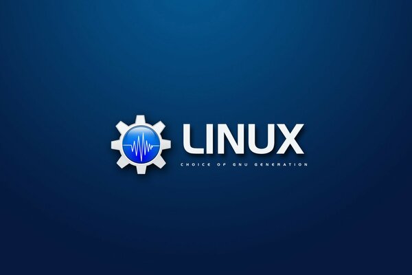 Linux centré sur fond bleu