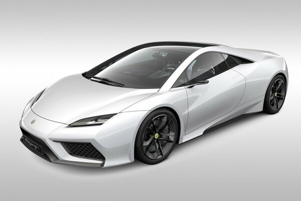 Prototipo di auto Lotus in colore bianco