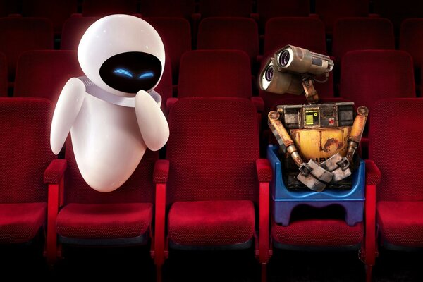 Wall-e eva cinema shy makes red cres laugh