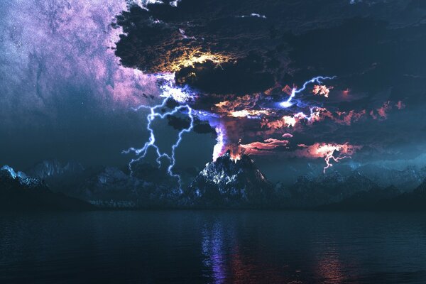 The power of the elements, stormy sky