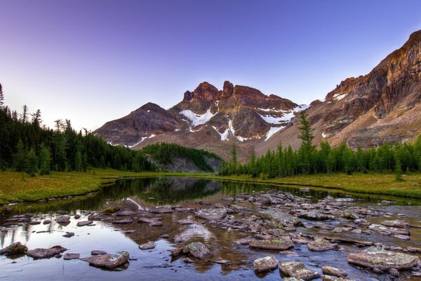 A reservoir in a mountain range