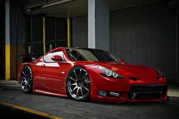 Beautiful sporty red car