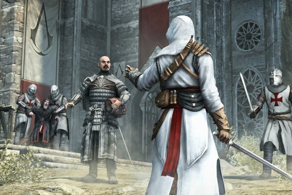 Chevaliers avec des épées du jeu assassin Creed