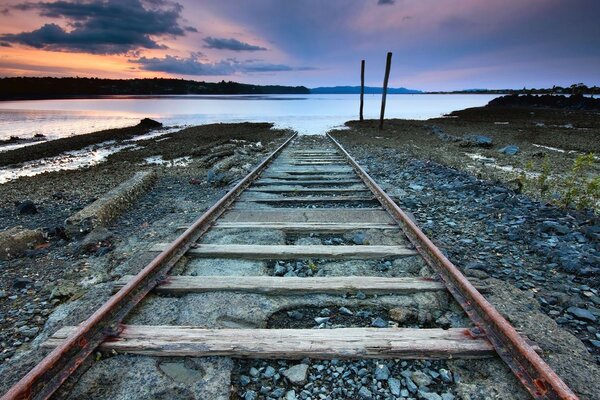 Las vías del tren se alejan