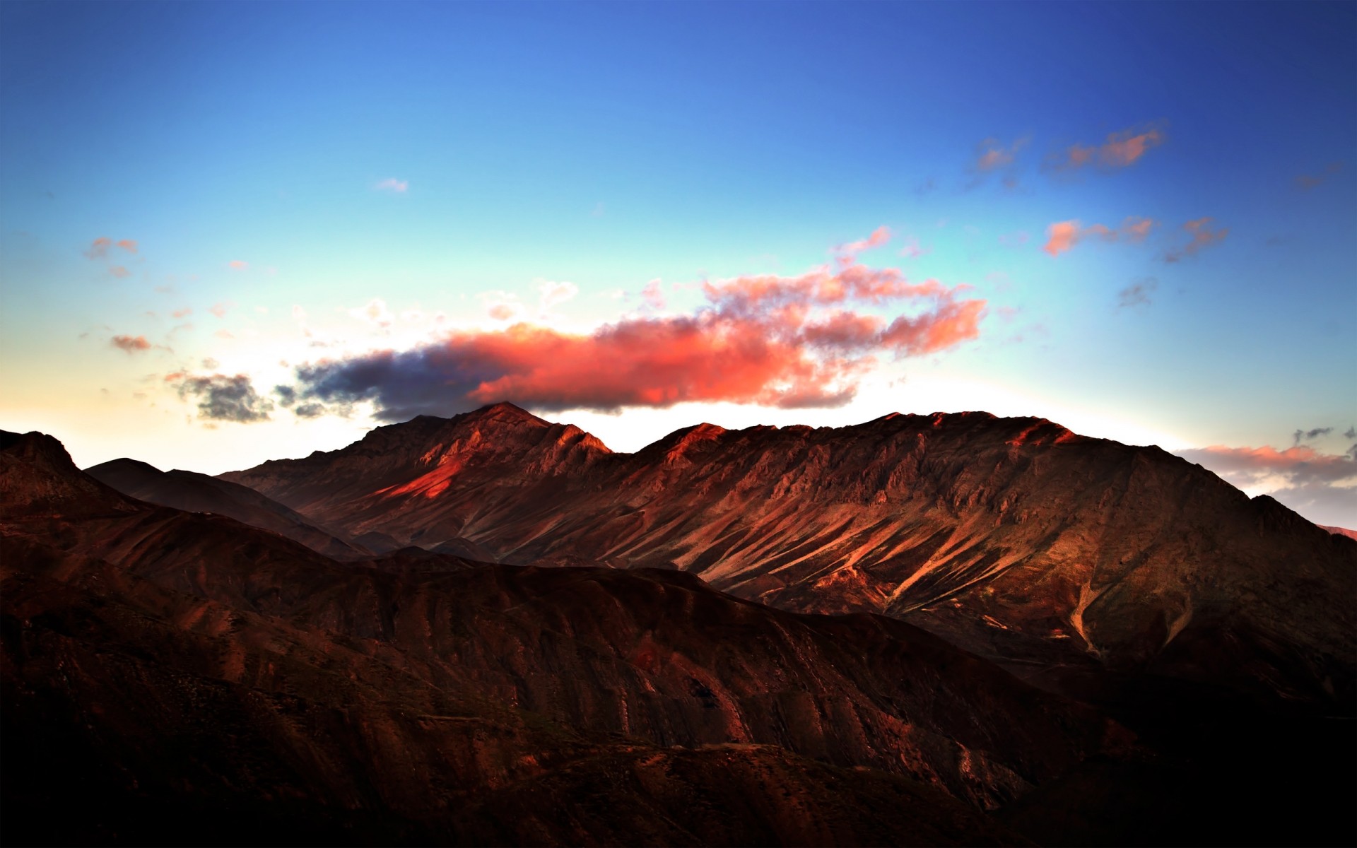 autumn sunset dawn evening mountain landscape sky dusk travel desert light outdoors volcano sun iran mountains brown