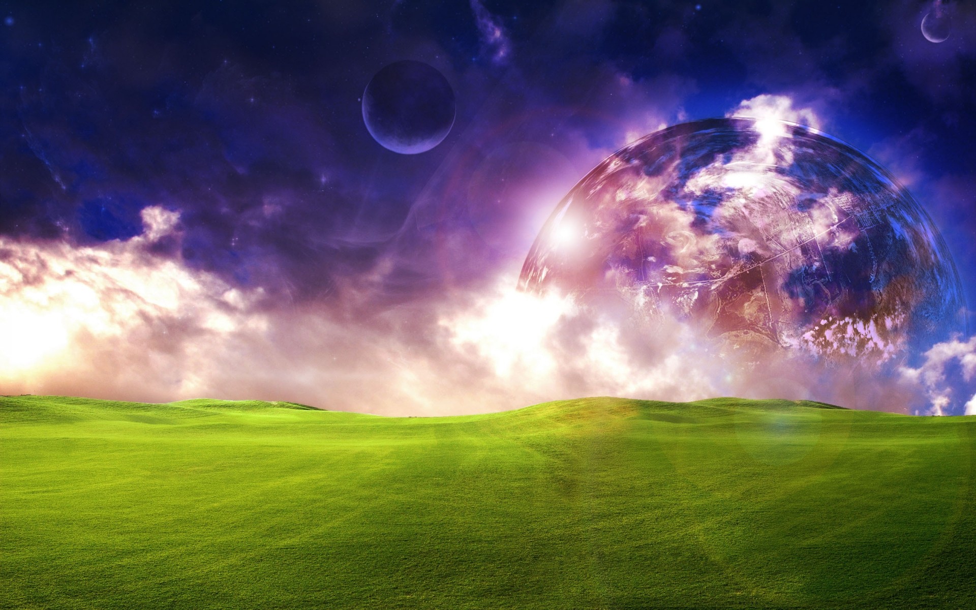 fantasy grass sky sun landscape field ball-shaped space hayfield astronomy outdoors planet lawn nature golf fair weather cloud green moon scenery