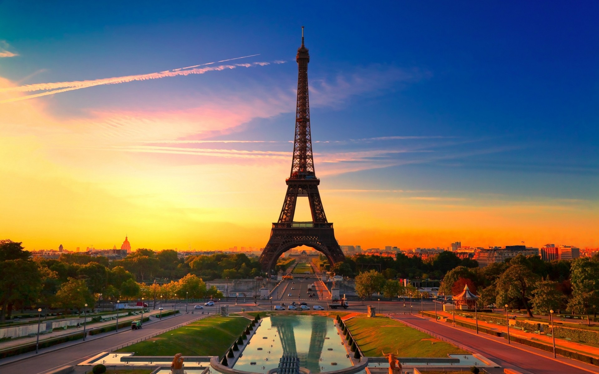 francia viajes arquitectura puesta de sol cielo anochecer al aire libre ciudad noche casa punto de referencia torre tráfico agua amanecer torre eiffel imagen foto