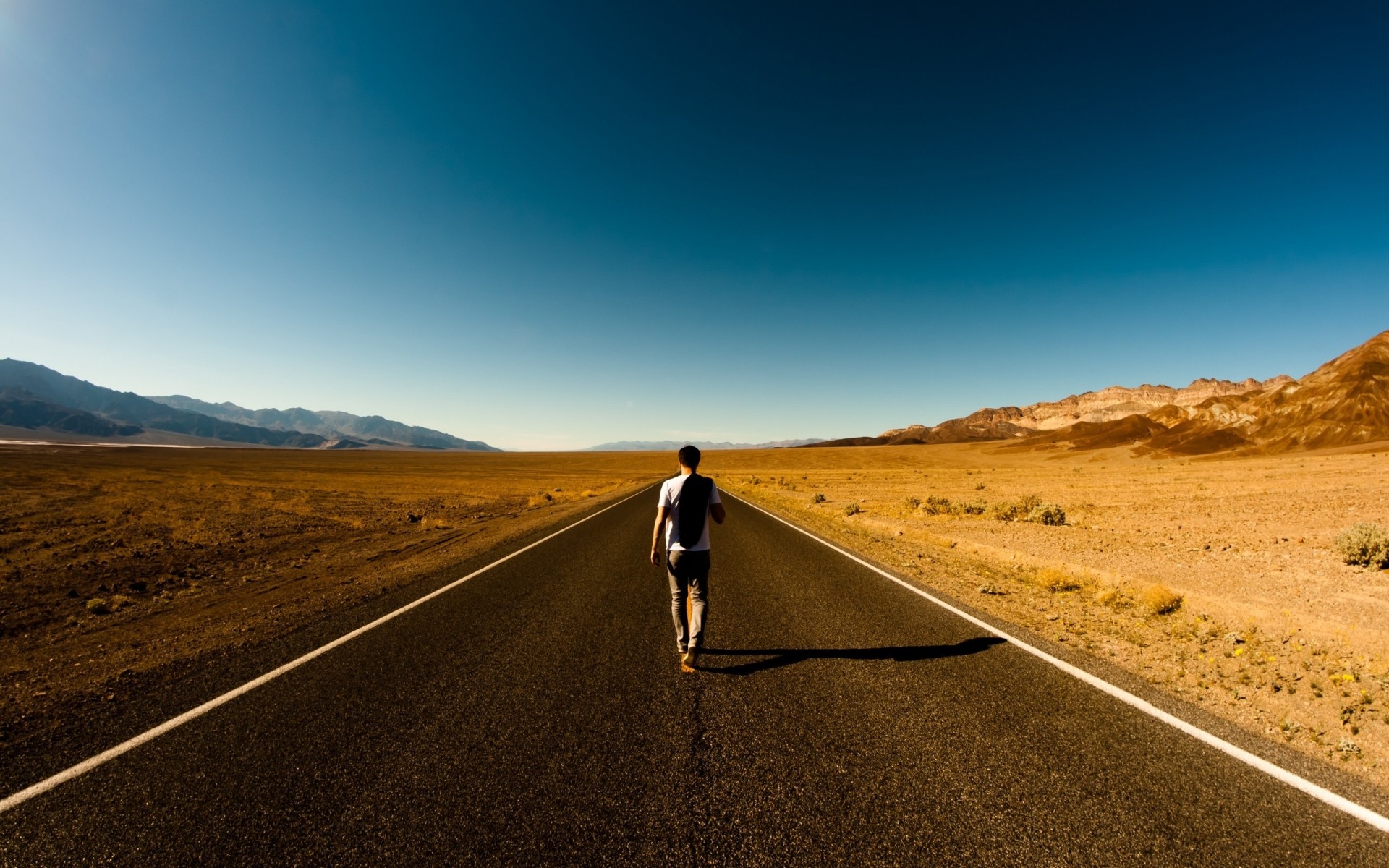 summer desert road landscape highway sky travel guidance mountain nature asphalt sunset barren empty arid hill dry sunny man