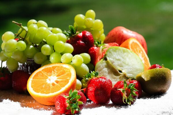 Juicy and healthy fruits and berries