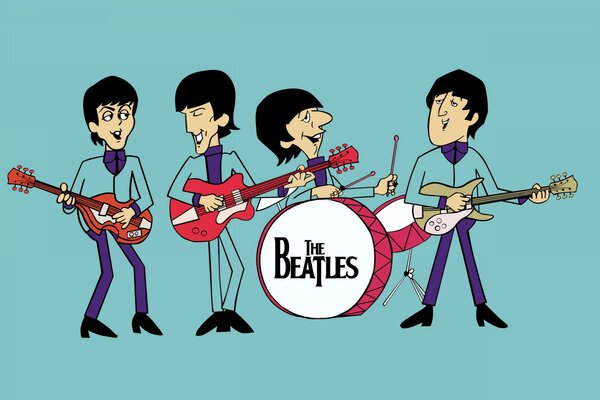 Skizze der Beatles-Gruppe illustriert