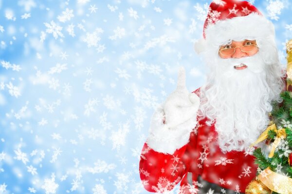 Christmas greeting card with Santa