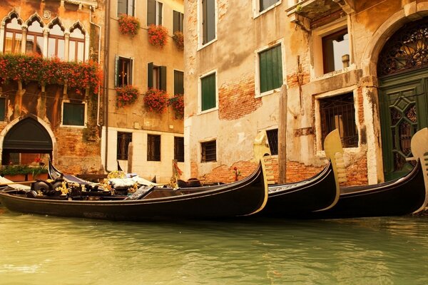 Góndolas en los canales venecianos