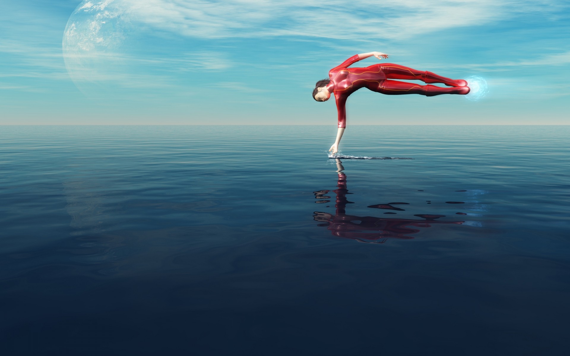 fantasia acqua mare oceano cielo spiaggia sole estate donna figura