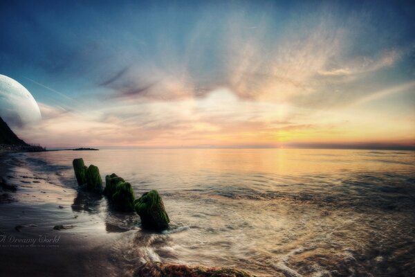 Sonnenuntergang über dem Meer