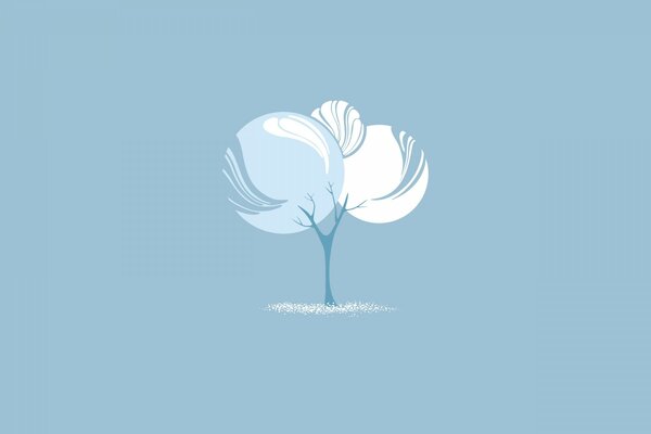 Illustration of a tree on a blue background