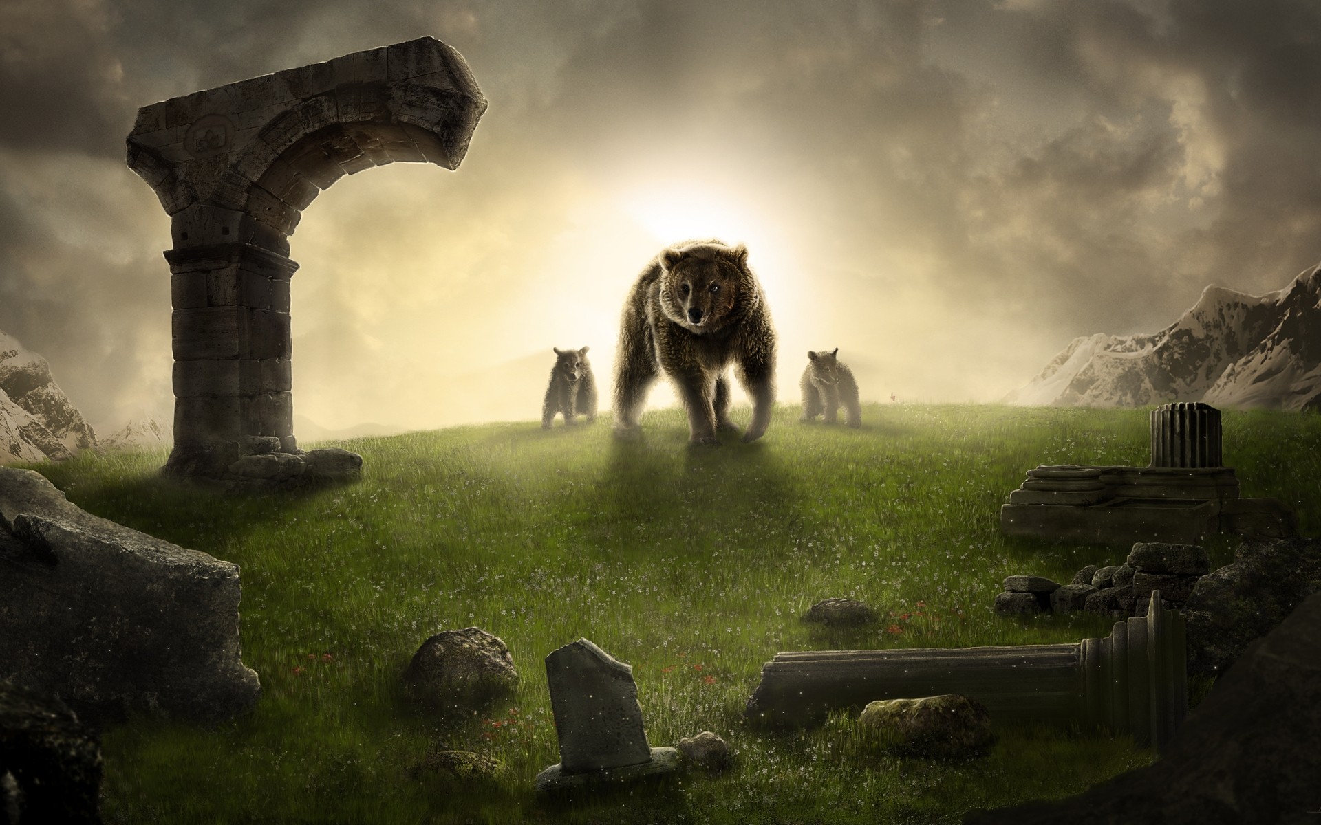 animales hierba viajes cielo al aire libre piedra paisaje naturaleza cementerio arquitectura antiguo oso