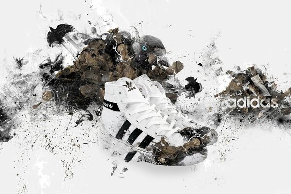 Adidas кроссовкалары және суық қарлы қыс