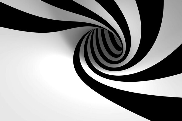 Black and white spiral abstraction