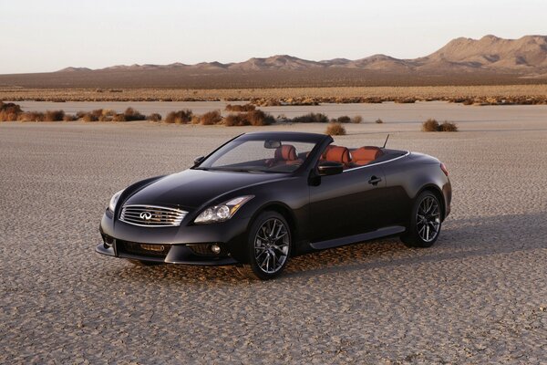 Infiniti car on a desert background