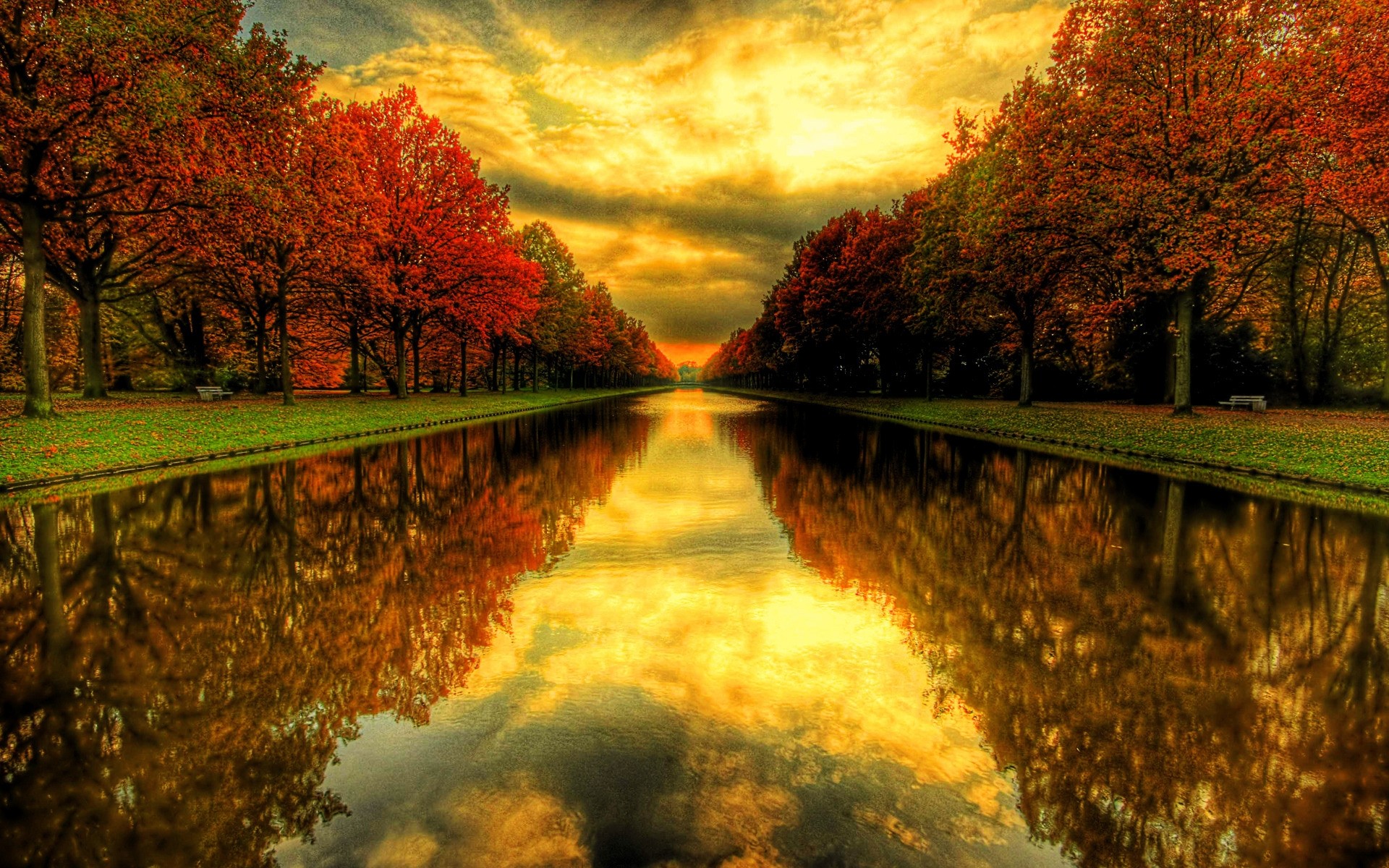 autumn fall tree landscape nature leaf outdoors water wood river dawn travel park countryside trees lake reflection