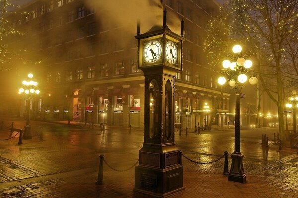 Clock on the city street