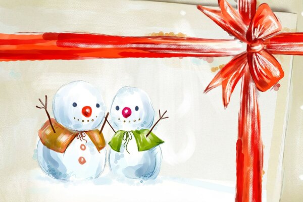 Window decorations with cute snowmen