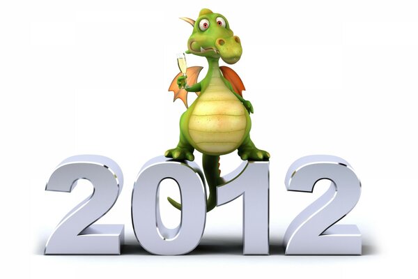 Abbildung des neuen Jahres 2012 mit dem Symbol des Jahres