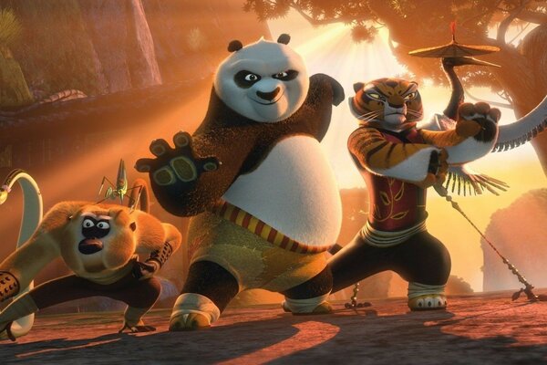 A frame from the cartoon Kung Fu panda