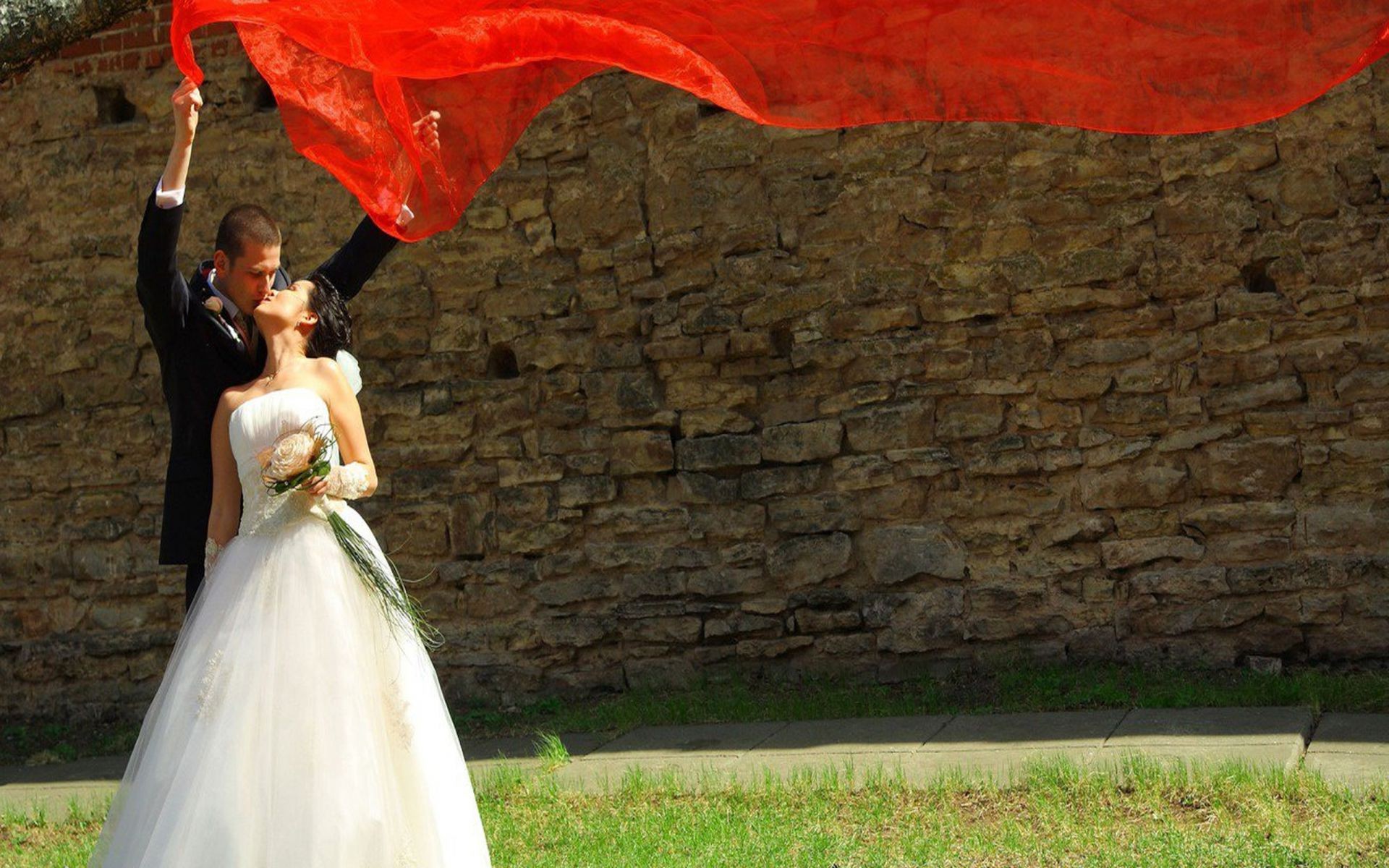 liebe und romantik schleier hochzeit im freien braut tragen allein erwachsener zeremonie