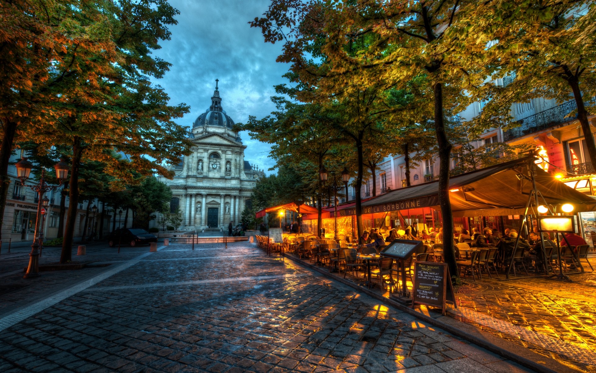 frankreich straße stadt herbst reisen architektur haus straße baum im freien städtisch universität der sorbonne paris drc