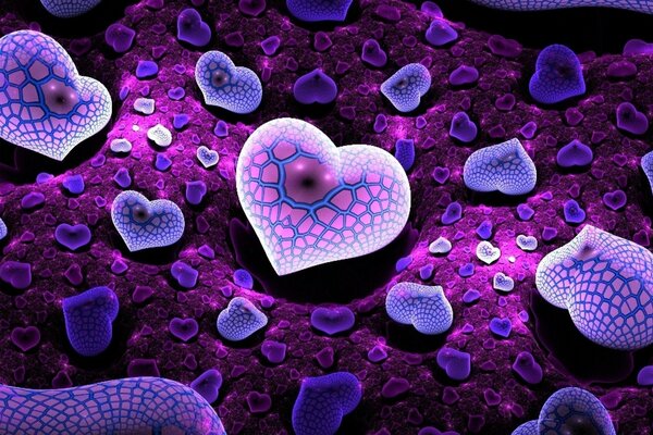 Beautiful scientific hearts in pink